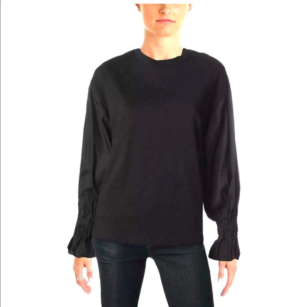 New OLIVIA & GRACE Black Bell Sleeve Top Blouse M
